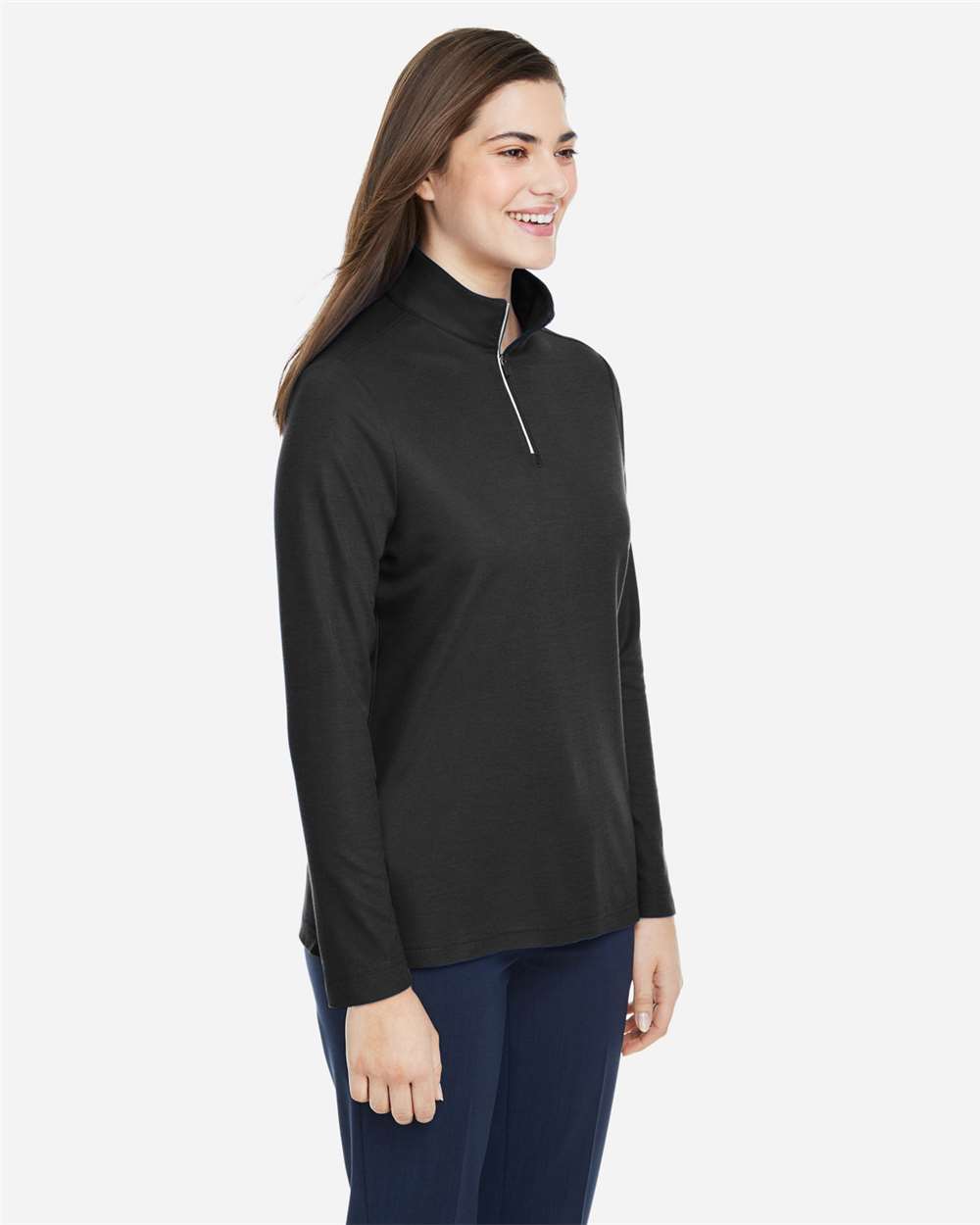 Core365 Women's Fusion ChromaSoft™ Pique Quarter-Zip Pullover - CE405W Black