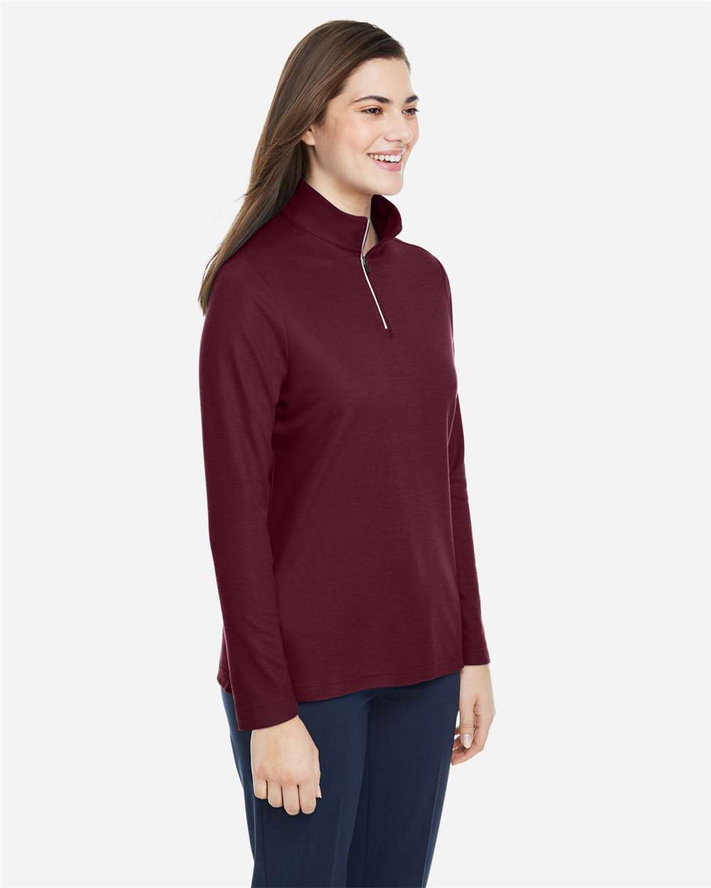 Core365 Women's Fusion ChromaSoft™ Pique Quarter-Zip Pullover - CE405W Burgundy
