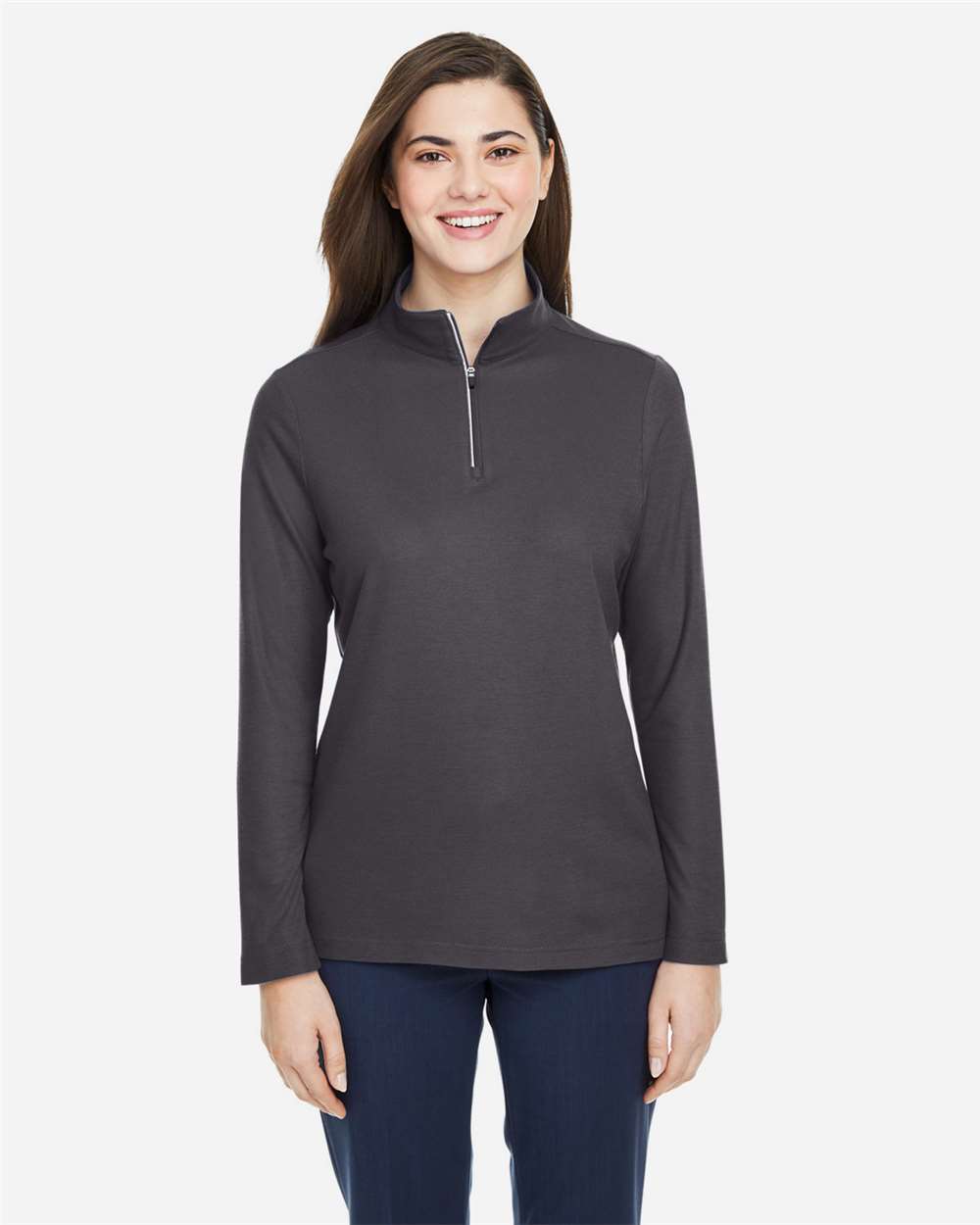 Core365 Women's Fusion ChromaSoft™ Pique Quarter-Zip Pullover - CE405W Carbon