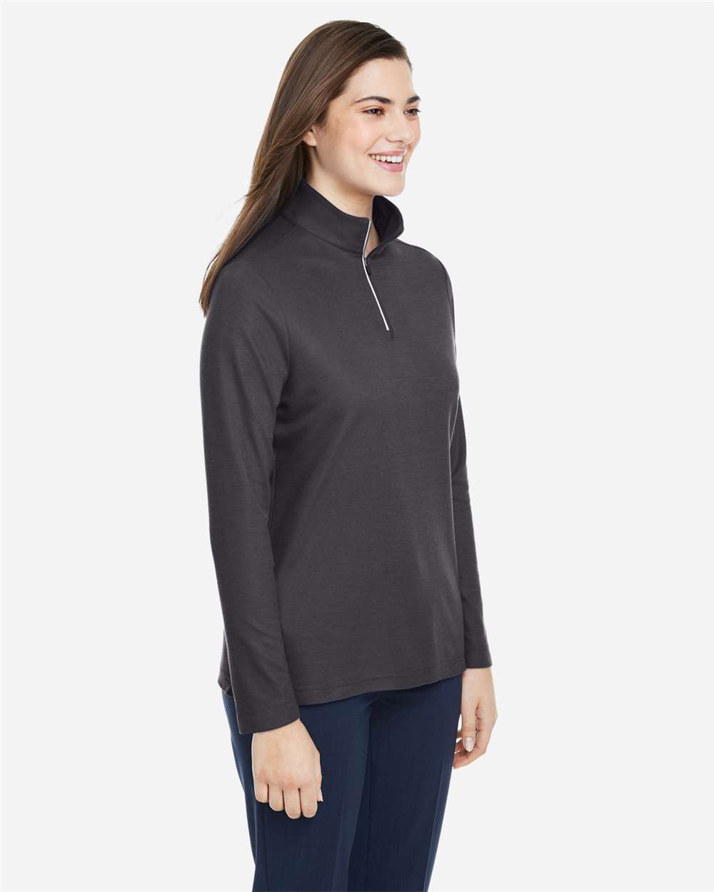 Core365 Women's Fusion ChromaSoft™ Pique Quarter-Zip Pullover - CE405W Carbon