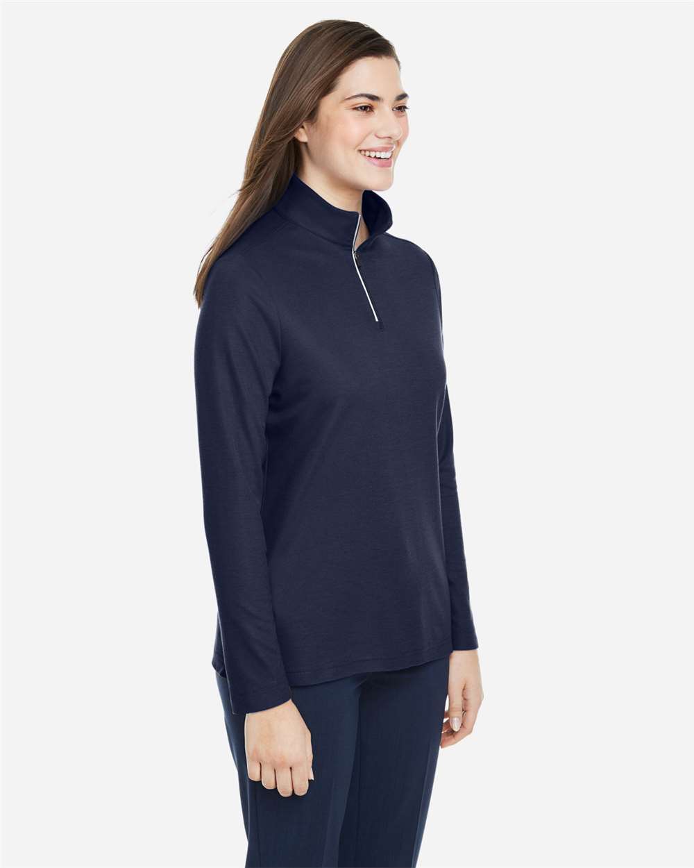 Core365 Women's Fusion ChromaSoft™ Pique Quarter-Zip Pullover - CE405W Classic Navy