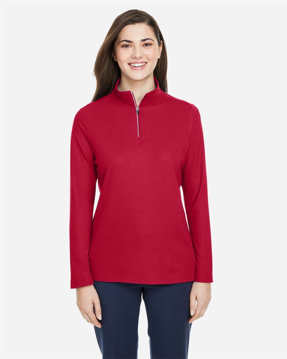 Core365 Women's Fusion ChromaSoft™ Pique Quarter-Zip Pullover - CE405W Classic Red