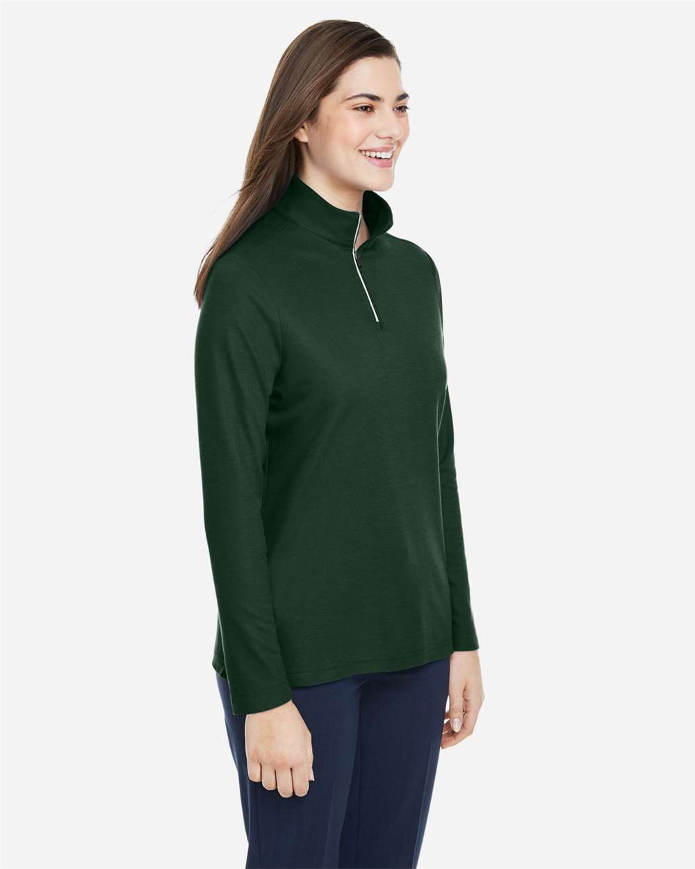 Core365 Women's Fusion ChromaSoft™ Pique Quarter-Zip Pullover - CE405W Forest