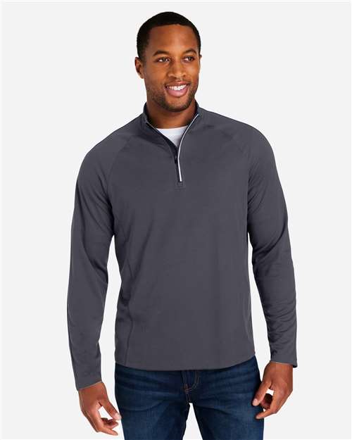 Core365 Men's Origin Performance Pique Quarter-Zip Pullover - CE418 Carbon- Black