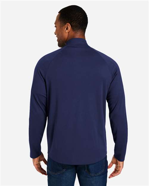 Core365 Men's Origin Performance Pique Quarter-Zip Pullover - CE418 Classic Navy Heather- Carbon