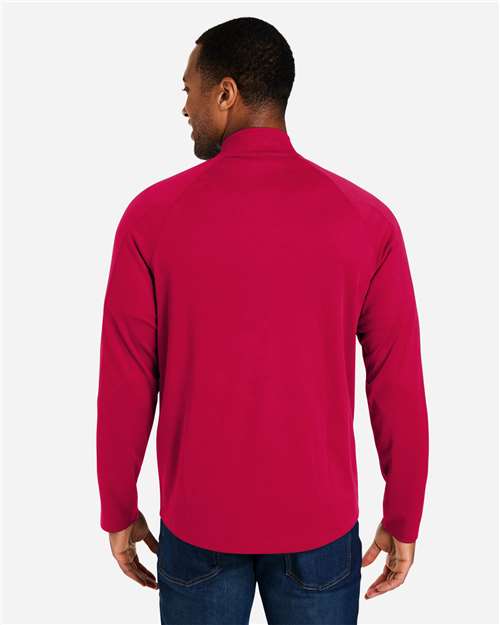 Core365 Men's Origin Performance Pique Quarter-Zip Pullover - CE418 Classic Red- Carbon