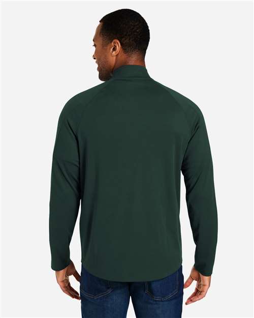 Core365 Men's Origin Performance Pique Quarter-Zip Pullover - CE418 Forest- Carbon