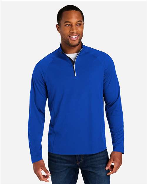 Core365 Men's Origin Performance Pique Quarter-Zip Pullover - CE418 True Royal- Carbon
