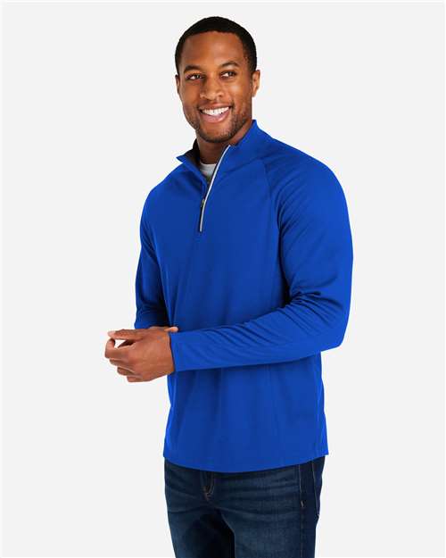 Core365 Men's Origin Performance Pique Quarter-Zip Pullover - CE418 True Royal- Carbon