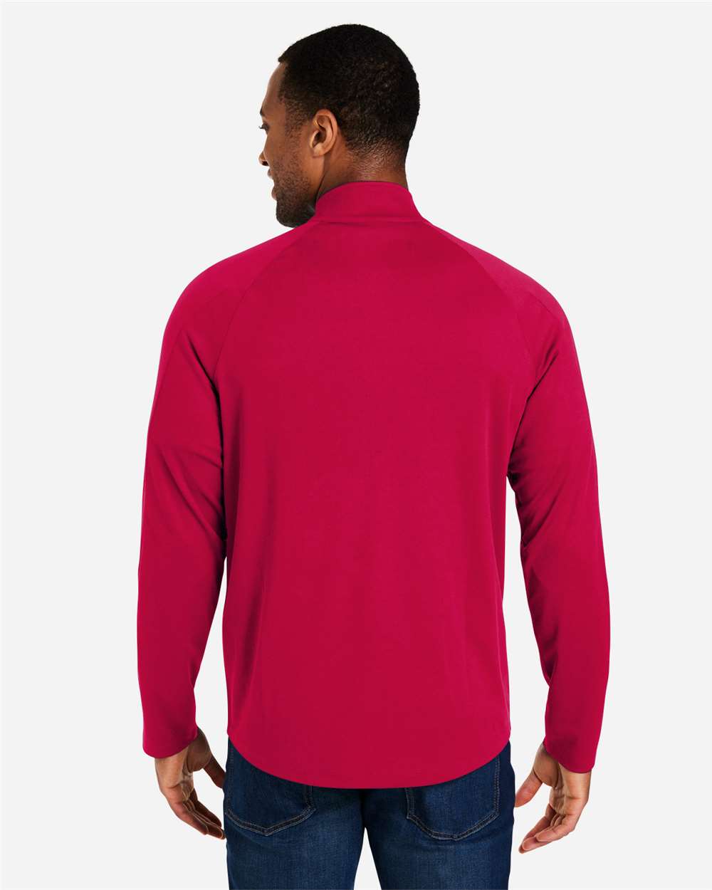 Core365 Men's Origin Performance Pique Quarter-Zip Pullover - CE418 Classic Red- Carbon