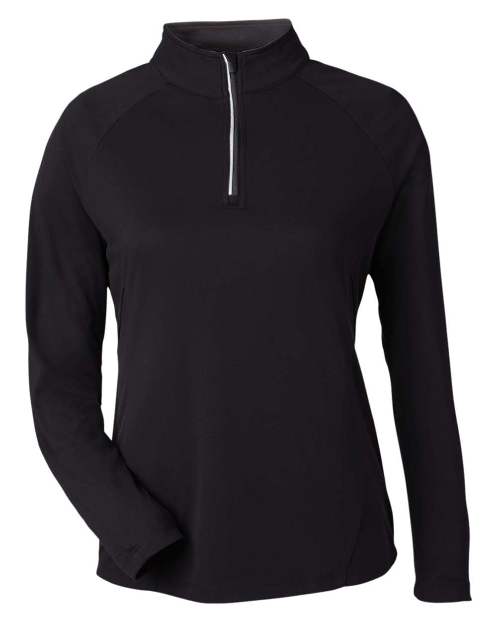 Core365 Women's Origin Performance Pique Quarter-Zip Pullover - CE418W Black- Carbon