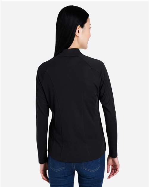 Core365 Women's Origin Performance Pique Quarter-Zip Pullover - CE418W Black- Carbon