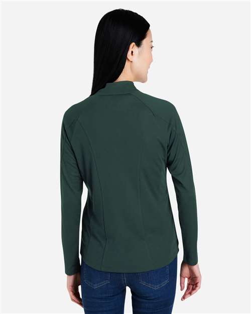 Core365 Women's Origin Performance Pique Quarter-Zip Pullover - CE418W Forest- Carbon