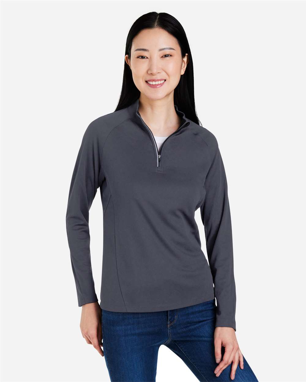 Core365 Women's Origin Performance Pique Quarter-Zip Pullover - CE418W Carbon- Black