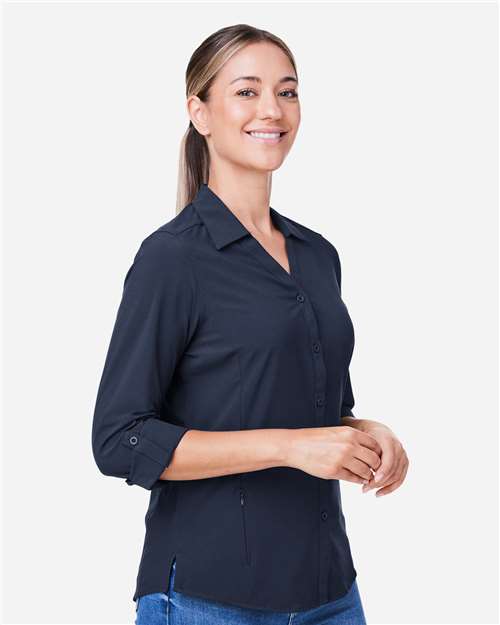 Core365 Women's Ultra UVP® Marina Shirt - CE510LW Classic Navy