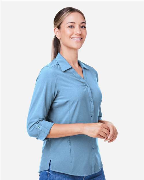 Core365 Women's Ultra UVP® Marina Shirt - CE510LW Columbia Blue