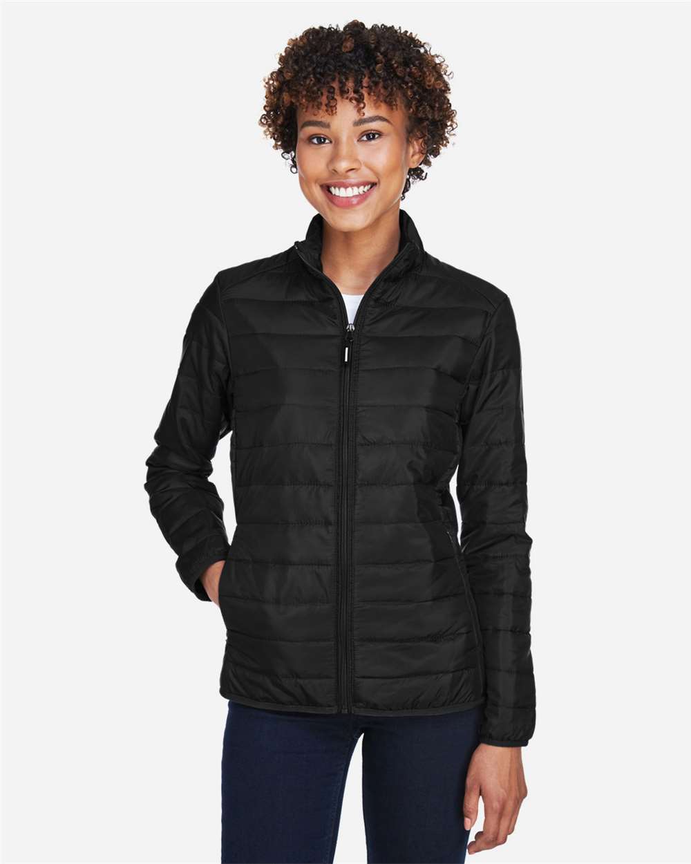Core365 Women's Prevail Packable Puffer Jacket - CE700W Black