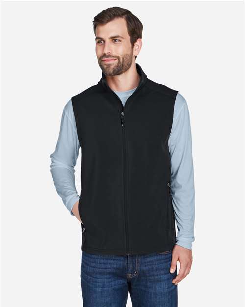 Core365 Men's Cruise Two-Layer Fleece Bonded Soft Shell Vest - CE701 Black