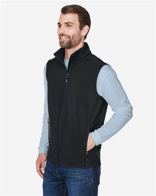 Core365 Men's Cruise Two-Layer Fleece Bonded Soft Shell Vest - CE701 Black