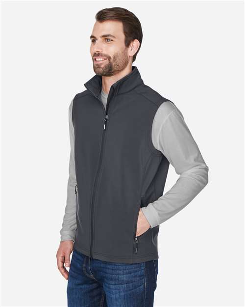 Core365 Men's Cruise Two-Layer Fleece Bonded Soft Shell Vest - CE701 Carbon