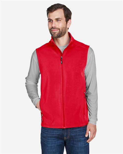 Core365 Men's Cruise Two-Layer Fleece Bonded Soft Shell Vest - CE701 Classic Red