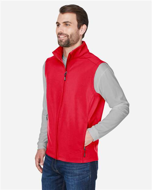 Core365 Men's Cruise Two-Layer Fleece Bonded Soft Shell Vest - CE701 Classic Red