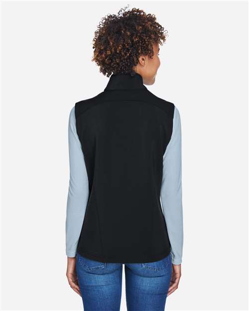 Core365 Women's Cruise Two-Layer Fleece Bonded Soft Shell Vest - CE701W Black