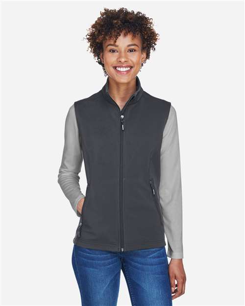 Core365 Women's Cruise Two-Layer Fleece Bonded Soft Shell Vest - CE701W Carbon