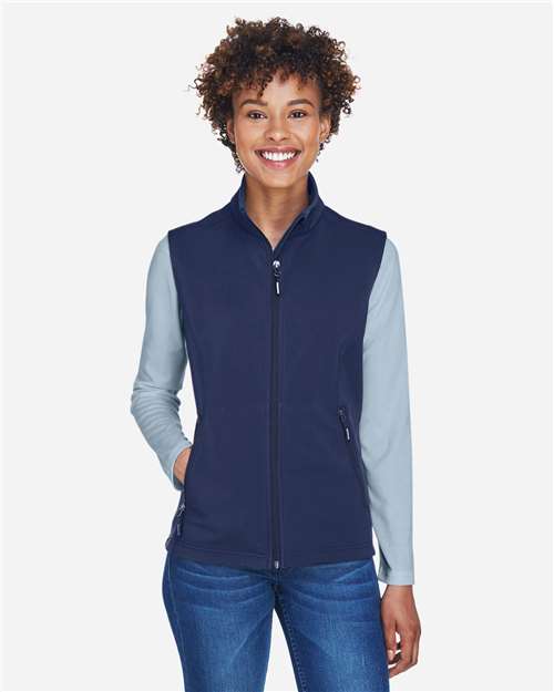 Core365 Women's Cruise Two-Layer Fleece Bonded Soft Shell Vest - CE701W Classic Navy