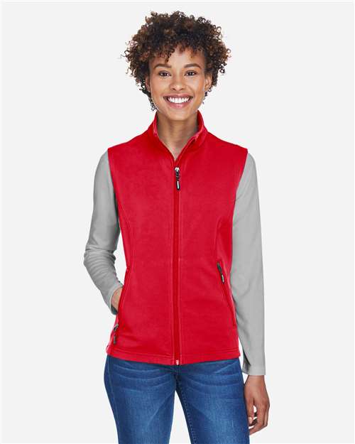 Core365 Women's Cruise Two-Layer Fleece Bonded Soft Shell Vest - CE701W Classic Red