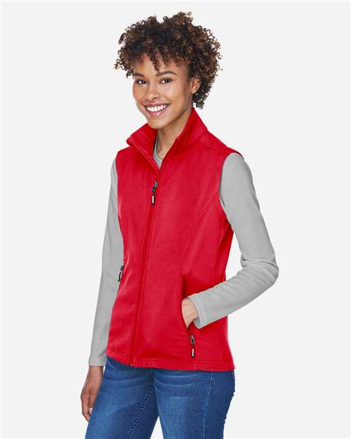 Core365 Women's Cruise Two-Layer Fleece Bonded Soft Shell Vest - CE701W Classic Red