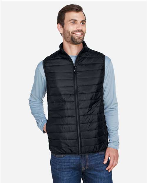 Core365 Men's Prevail Packable Puffer Vest - CE702 Black