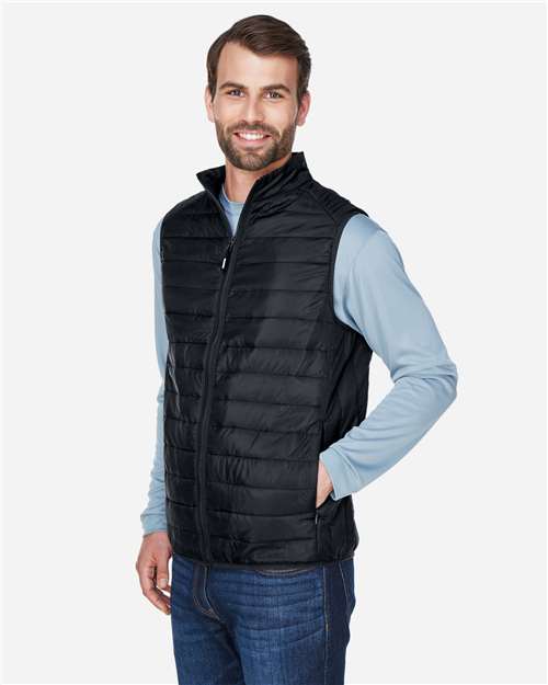 Core365 Men's Prevail Packable Puffer Vest - CE702 Black