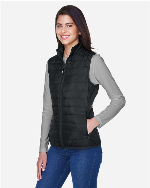 Core365 Women's Prevail Packable Puffer Vest - CE702W Black