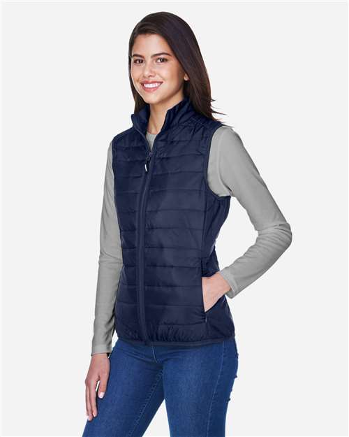 Core365 Women's Prevail Packable Puffer Vest - CE702W Classic Navy