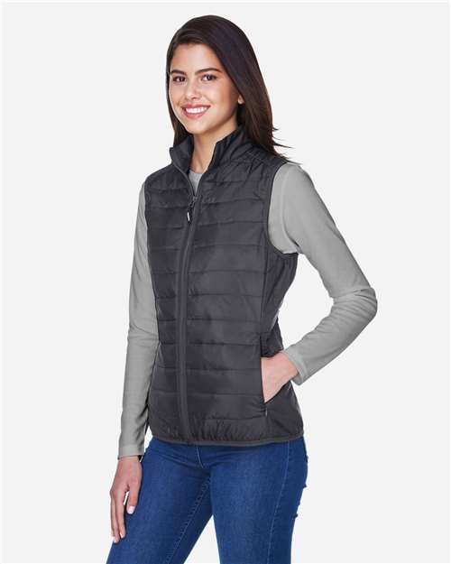 Core365 Women's Prevail Packable Puffer Vest - CE702W Carbon