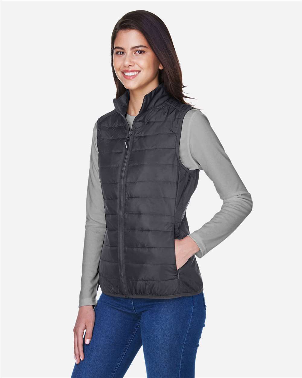 Core365 Women's Prevail Packable Puffer Vest - CE702W Carbon