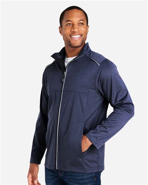 Core365 Men's Techno Lite Three-Layer Knit Tech-Shell - CE708 Classic Navy Heather