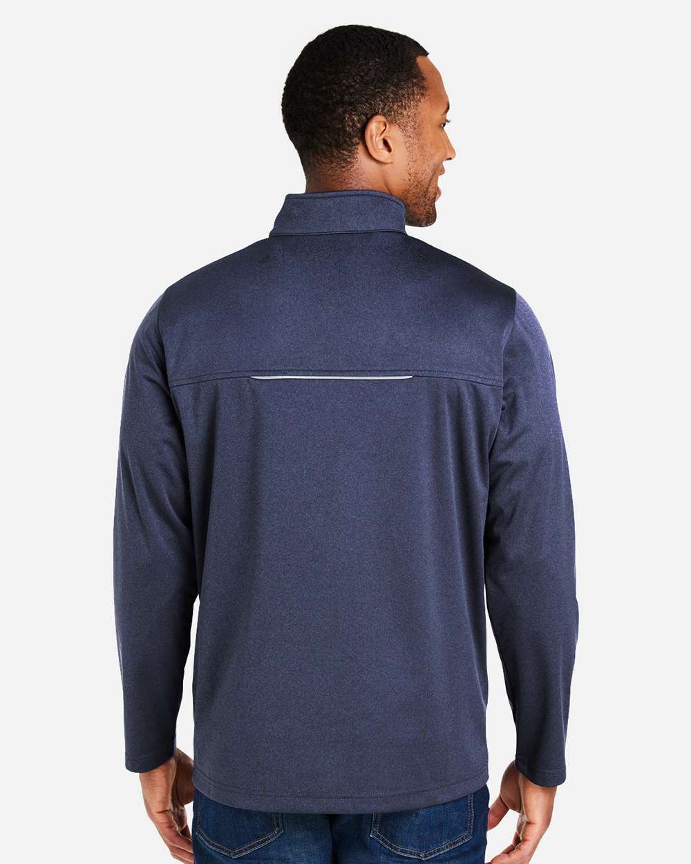 Core365 Men's Techno Lite Three-Layer Knit Tech-Shell - CE708 Classic Navy Heather