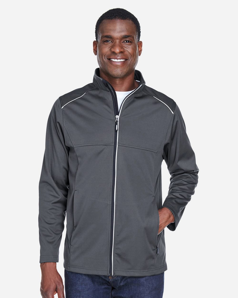 Team 365 Men's Tall Techno Lite Three-Layer Knit Tech-Shell - CE708T