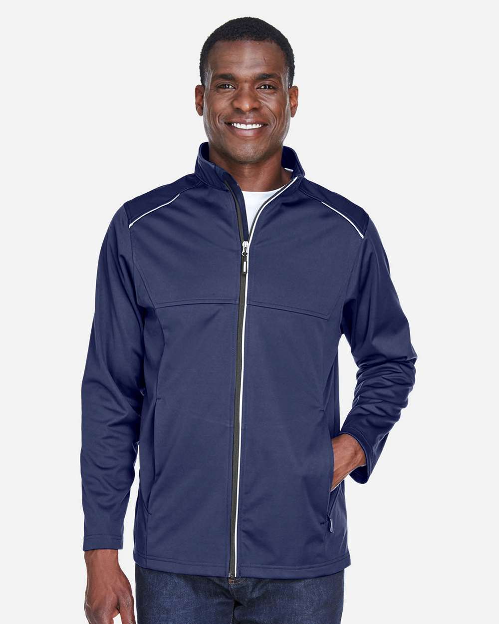 Core365 Men's Tall Techno Lite Three-Layer Knit Tech-Shell - CE708T Classic Navy