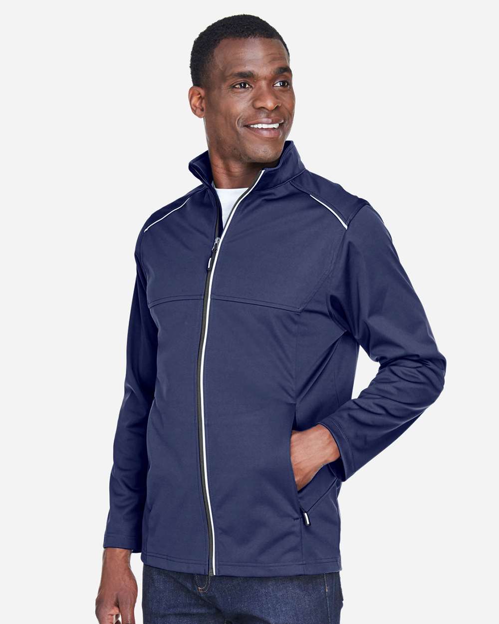 Core365 Men's Tall Techno Lite Three-Layer Knit Tech-Shell - CE708T Classic Navy