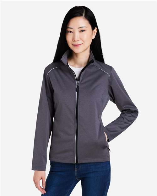 Core365 Women's Techno Lite Three-Layer Knit Tech-Shell - CE708W Carbon Heather