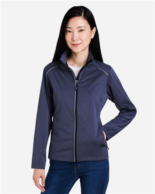 Core365 Women's Techno Lite Three-Layer Knit Tech-Shell - CE708W Classic Navy Heather