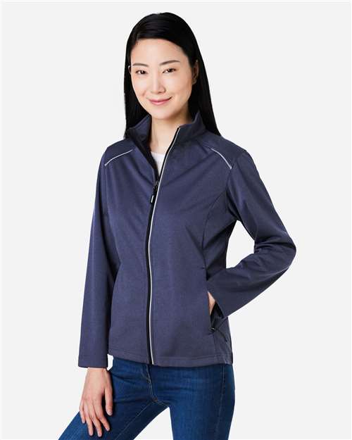 Core365 Women's Techno Lite Three-Layer Knit Tech-Shell - CE708W Classic Navy Heather