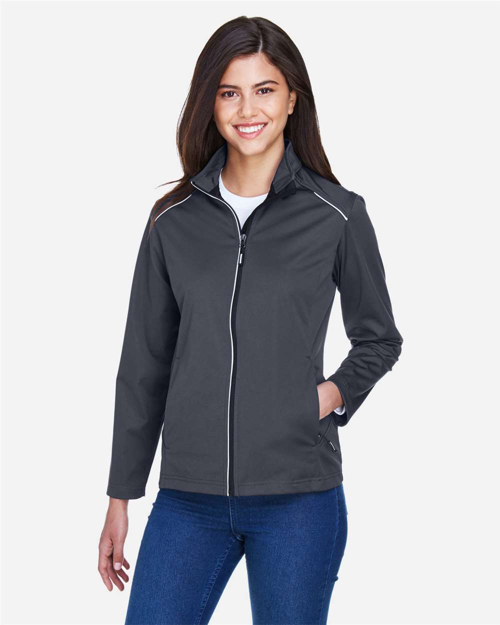Core365 Women's Techno Lite Three-Layer Knit Tech-Shell - CE708W Carbon