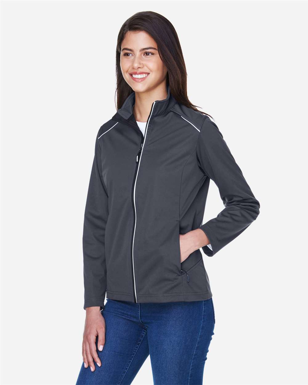 Core365 Women's Techno Lite Three-Layer Knit Tech-Shell - CE708W Carbon