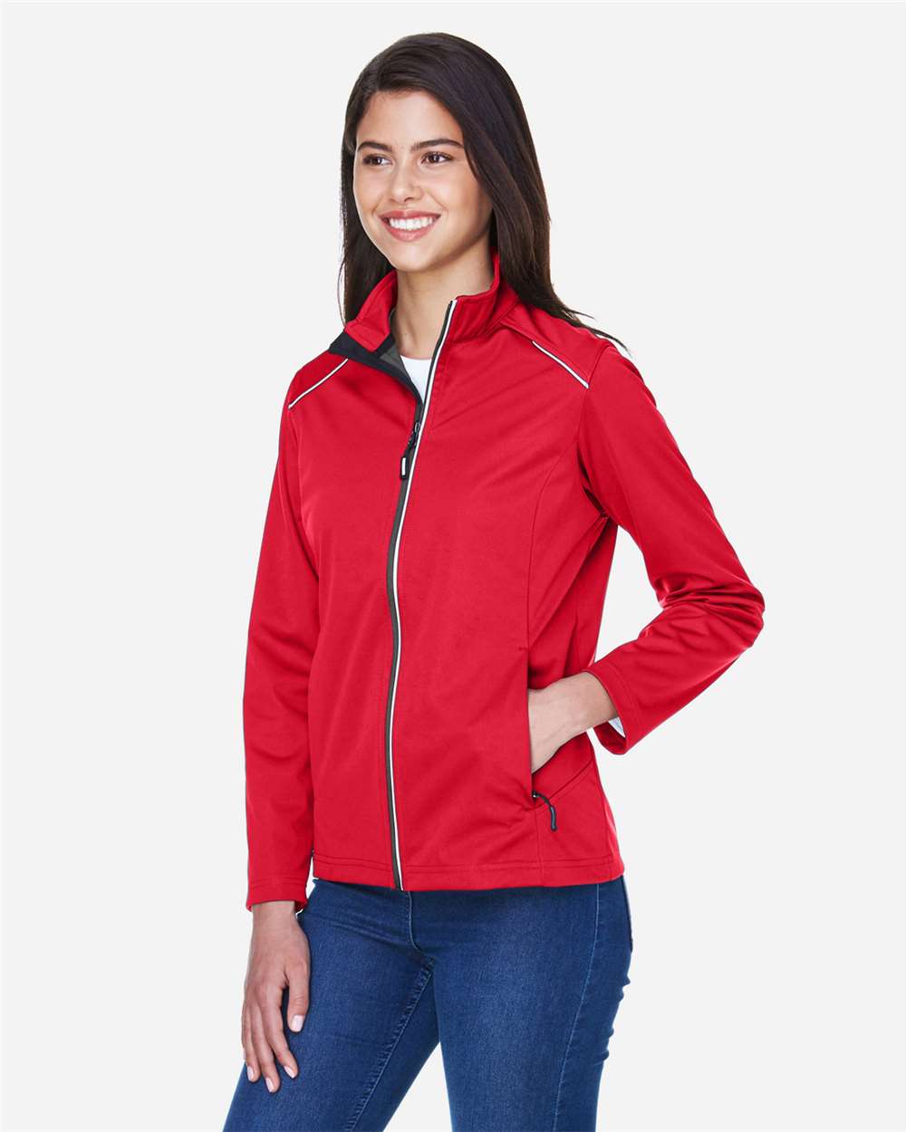 Core365 Women's Techno Lite Three-Layer Knit Tech-Shell - CE708W Classic Red