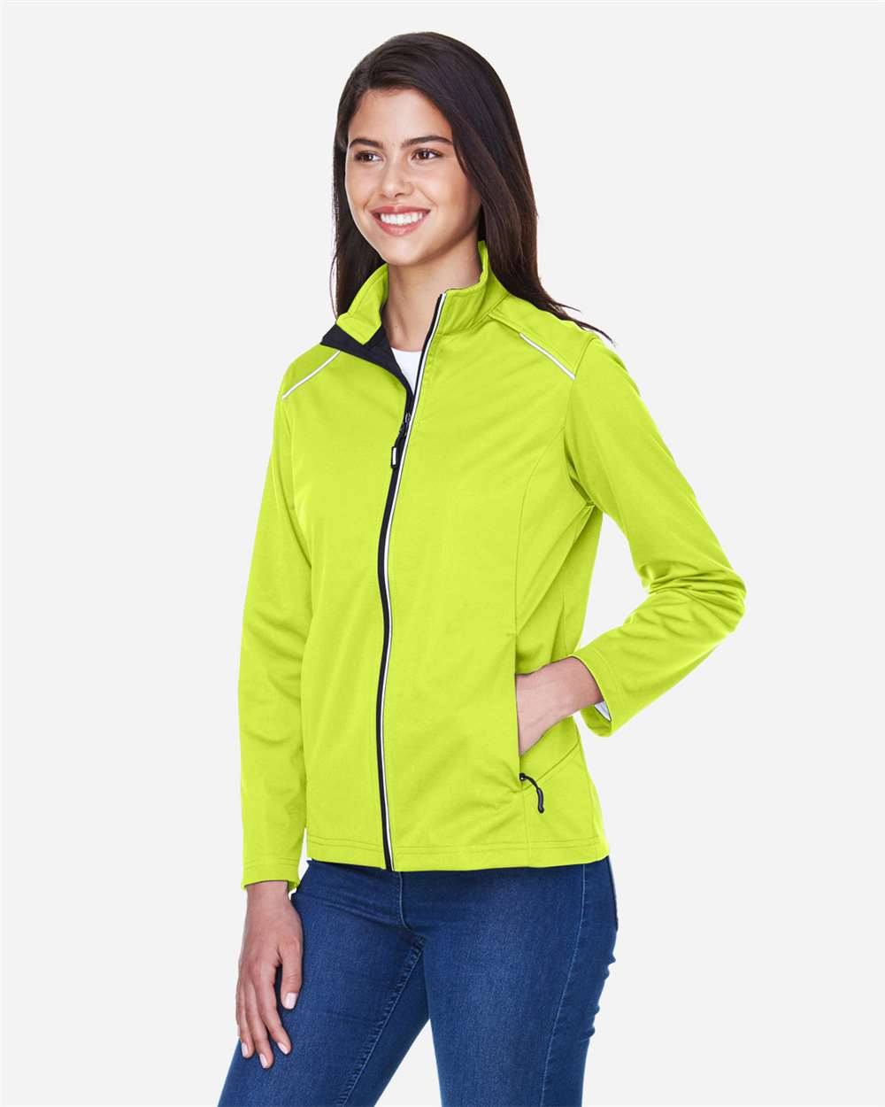 Core365 Women's Techno Lite Three-Layer Knit Tech-Shell - CE708W Safety Yellow