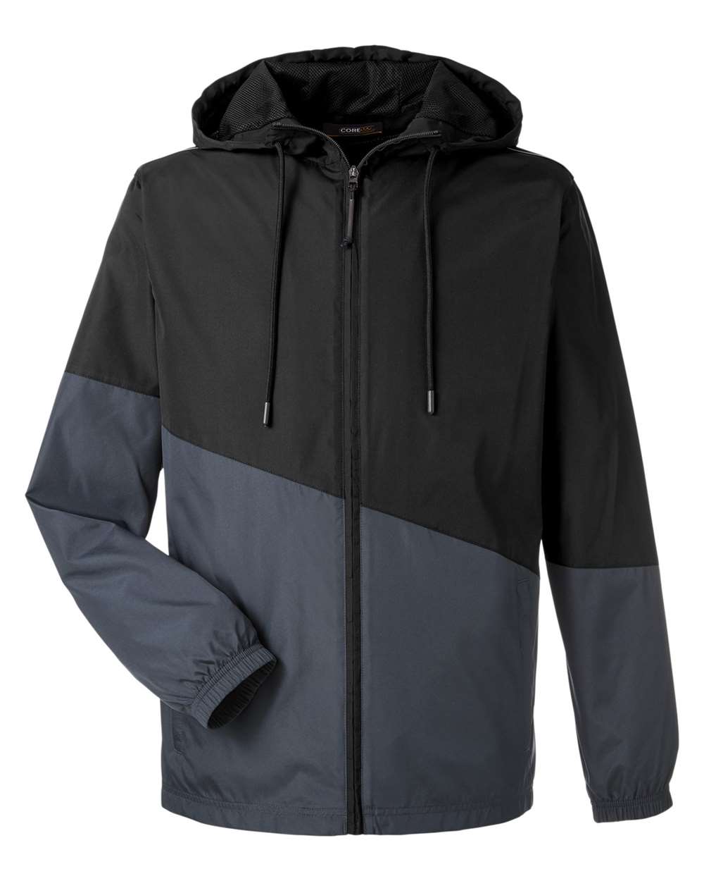 Core365 Unisex Techno Lite Colorblock Windbreaker - CE710 Black- Carbon
